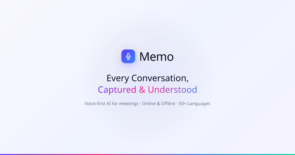 Memo AI — Conversation Intelligence Platform | Meeting AI Assistant